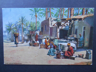 Arabisches Restaurant Kairo - Biesen Oilette Ureinwohnerleben in Ägypten um 1910