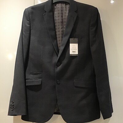 Men’s Matalan Taylor Wright Tailored Suit Jacket Navy/Grey Check- size  40R UK
