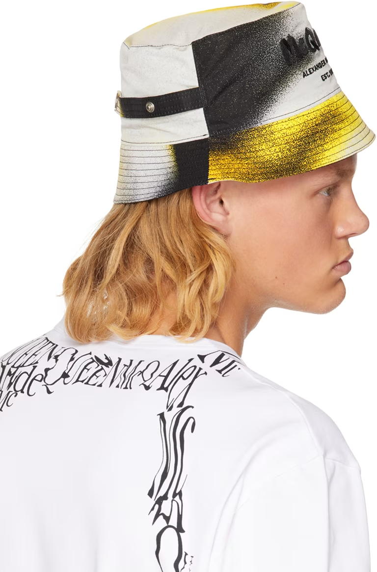 Alexander McQueen White Silhouette Logo Bucket Hat | M (58cm