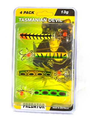 Tasmanian Devil 13g 4 Köder Blister Multipack Raubfisch Forelle Barsch Angelköder