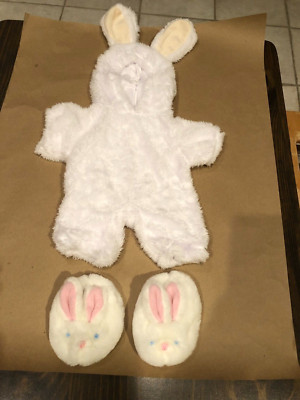 Build a Bear White Bunny Costume Sleeper W/Bunny Slippers (Easter)