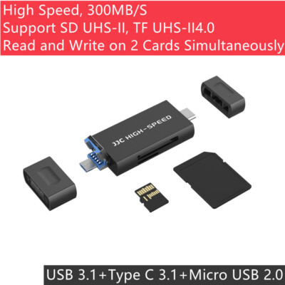 3in1 Type C USB 3.1 Card Reader OTG Adapter fr SD DHS-II Micro SD SDXC SDHC Card