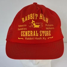 Vintage Rabbit Hash General Store Kentucky Red Snapback Trucker Hat Made In USA