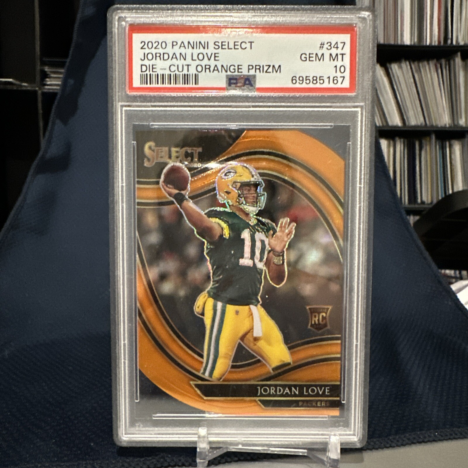 JORDAN LOVE Die-Cut ORANGE PSA 10 Rookie RC #347 2020 Panini SELECT Field Level