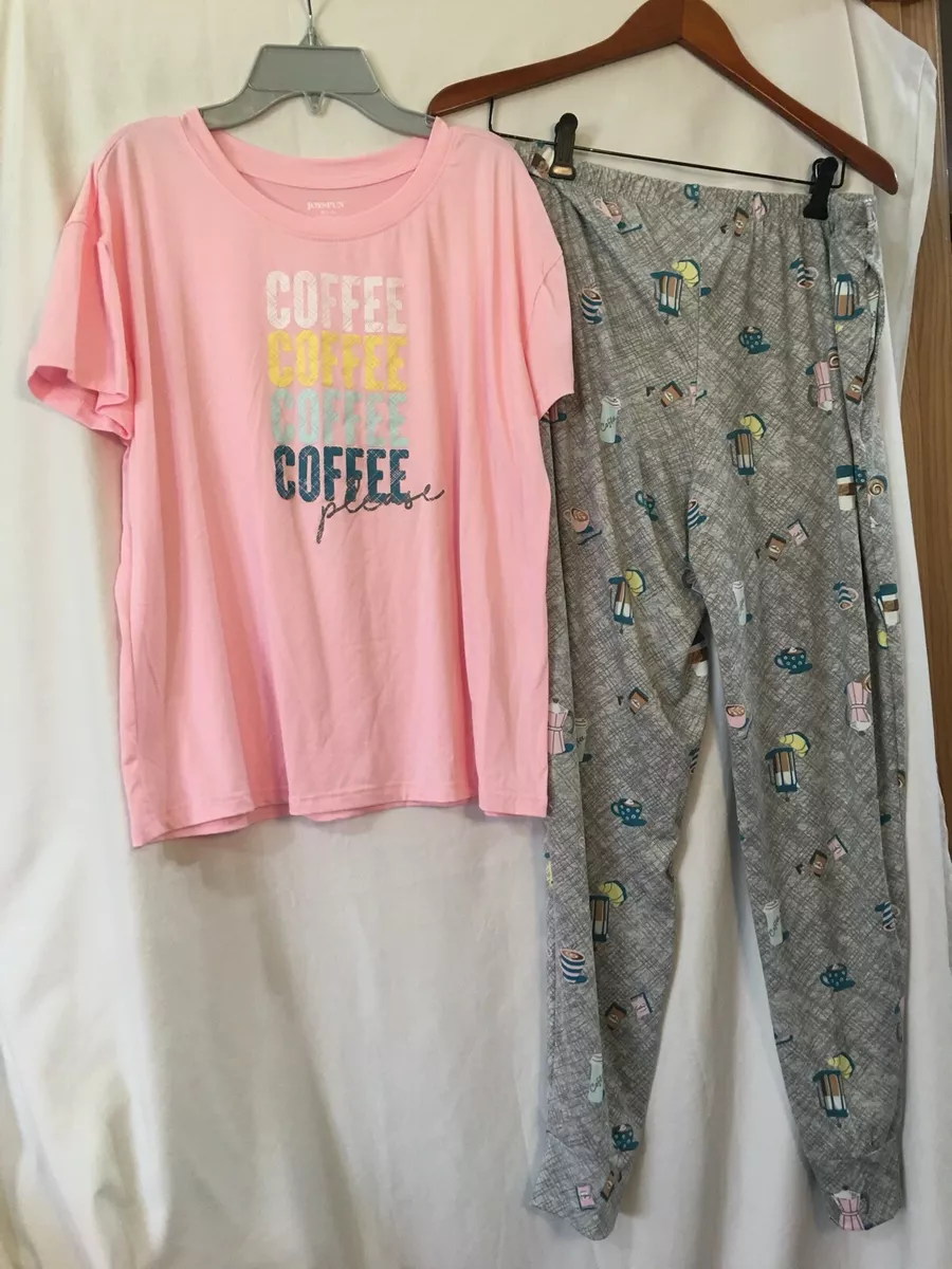 NEW Joyspun Women Pajamas Set Coffee Top Jogger pants pockets 2pc U pick