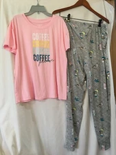 NEW Joyspun Women Pajamas Set Coffee Top Jogger  pants pockets 2pc  U pick