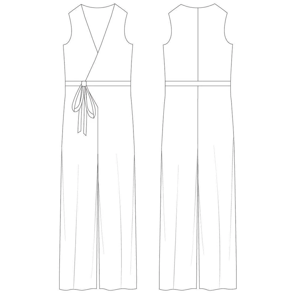 30s Pattern, Jumpsuit, Beachwear, Lounging Pajamas - Bust=33- 48.5" (84- 123cm) - Image 4 of 4