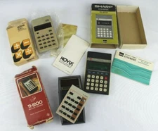 3 Calculators, Texas Instruments TI-1200, Sharp EL-8131, Novus 850 *UNTESTED*
