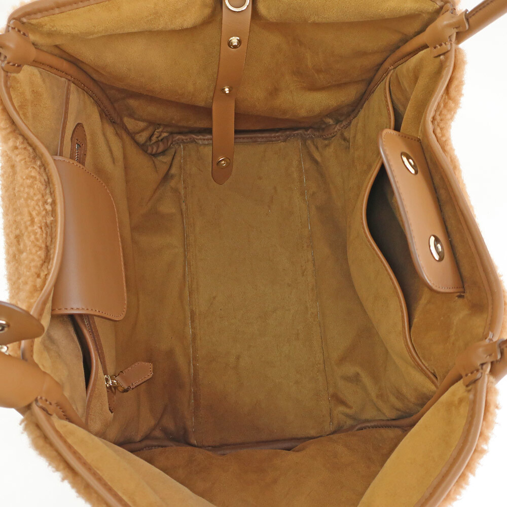 Max Mara Marine Teddy Bear 145160423 3 Way Brown Shopping Hand Bag 