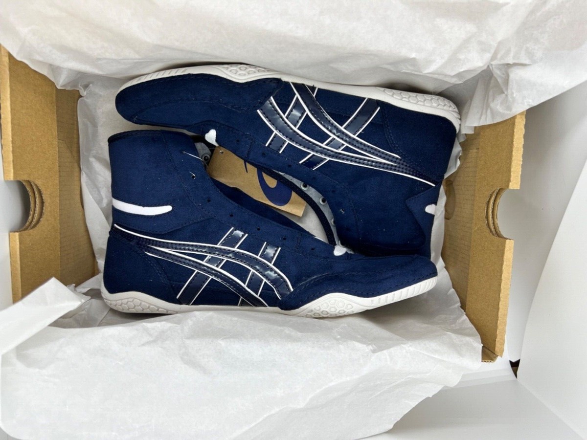 asics Boxing Wrestling Shoes Navy Navy Line White 1083A001 EX-EO
