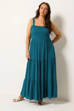Yours Curve Women's Plus Size Shirred Maxi Dress