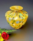 Murano Style Glass Vase 9" Tall Vintage