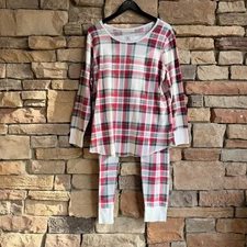 Old Navy 2PC Women's 2X Plaid Long Sleeve Thermal Pajama Top & Pants Set