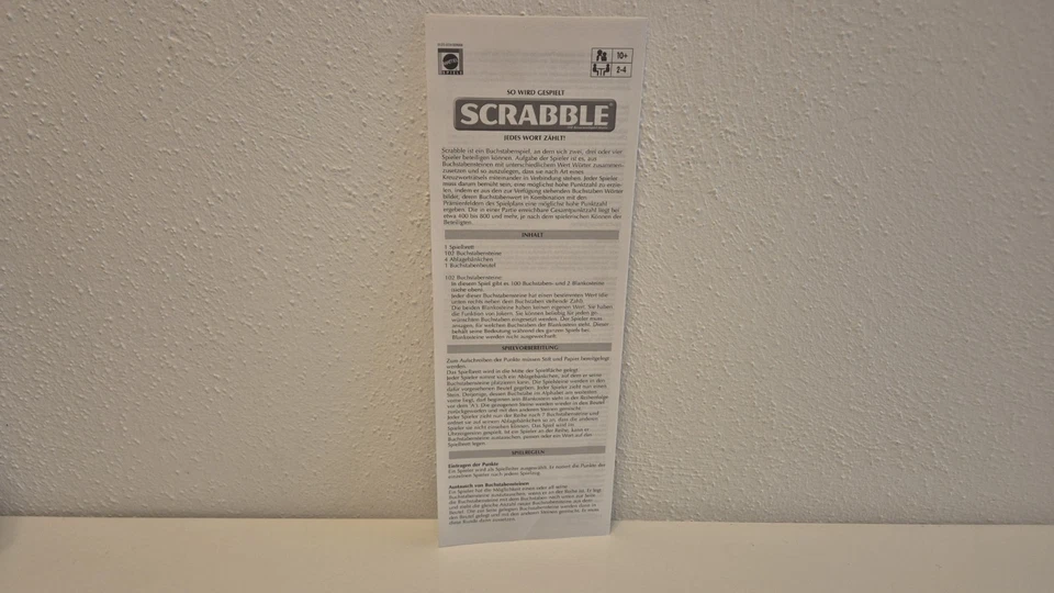Scrabble Original 51272 Mattel Ersatzteile: Anleitung - Bild 1 von 1