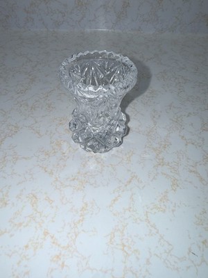 Vintage Clear Crystal Glass Toothpick Holder Pineapple Shape 3'' Tall