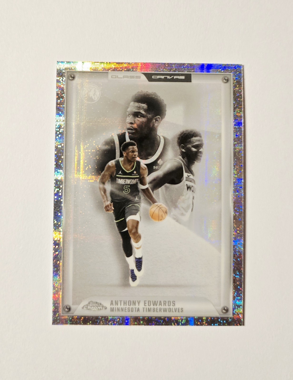 2025-26 Topps Chrome Basketball Anthony Edwards Glass Canvas Case Hit SSP