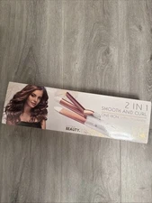 Cortex Beauty  2 in 1 Smooth & Curl - Flat Iron / Curler - White / Pink