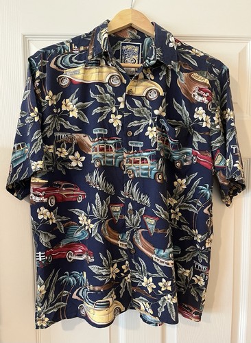 Hawaii Pacific Shirt Size M Made in USA/Hawaii Vintage Blue Malibu Cruise