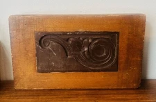 Antique English Wood Architectural Salvage Old Door Panel Trim - 16 3/8"