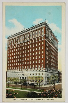Pearson Hotel 190 E. Pearson St. Chicago IL Vintage WB Postcard - Posted