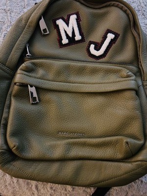 Marc Jacobs Womens Backpack Pebbled Leather Varsity Luxury Streetwear