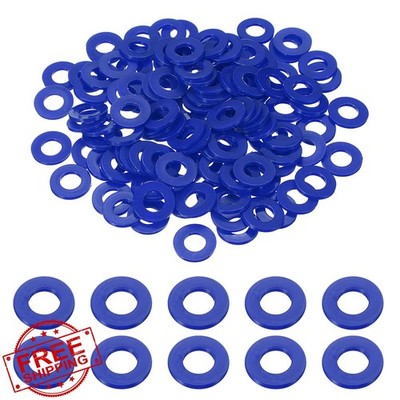 uxcell 120pc Nylon Flat Washers 10mm ID 20mm OD Blue