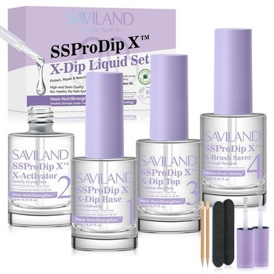 Dipping Powder Liquid Set 15ml für French Nägel, Basis & Decklack