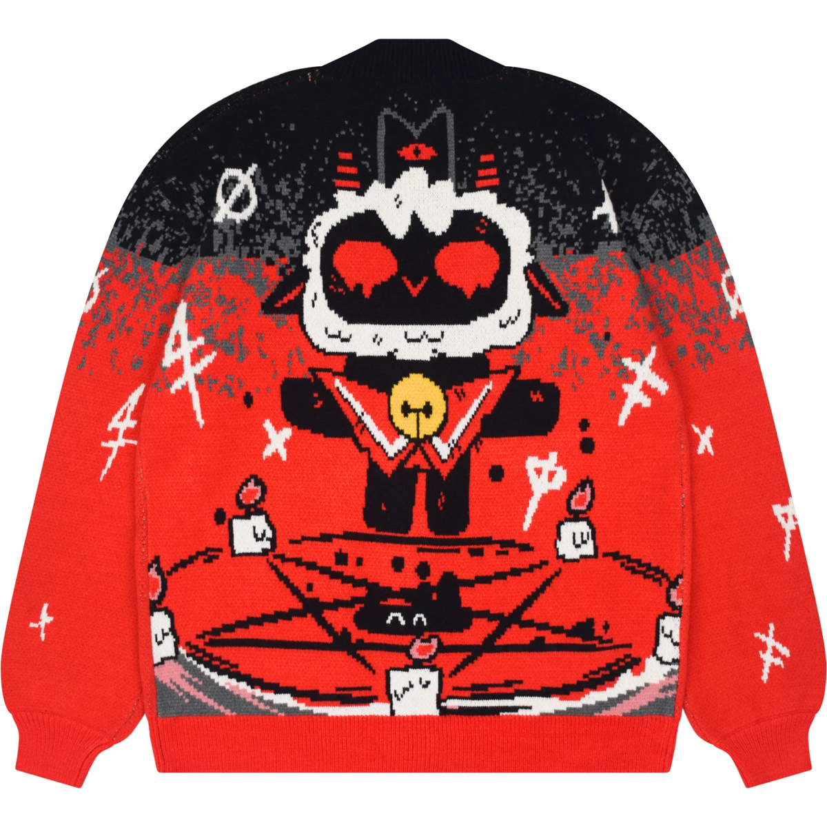 New Steady Hands Cult of the Lamb Red Cardigan Sweater Sz Small S