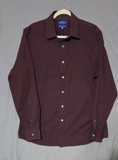 Mens Apt. 9 Premier Flex Slim Fit L Purple Button Down Dress Shirt Cotton Blend
