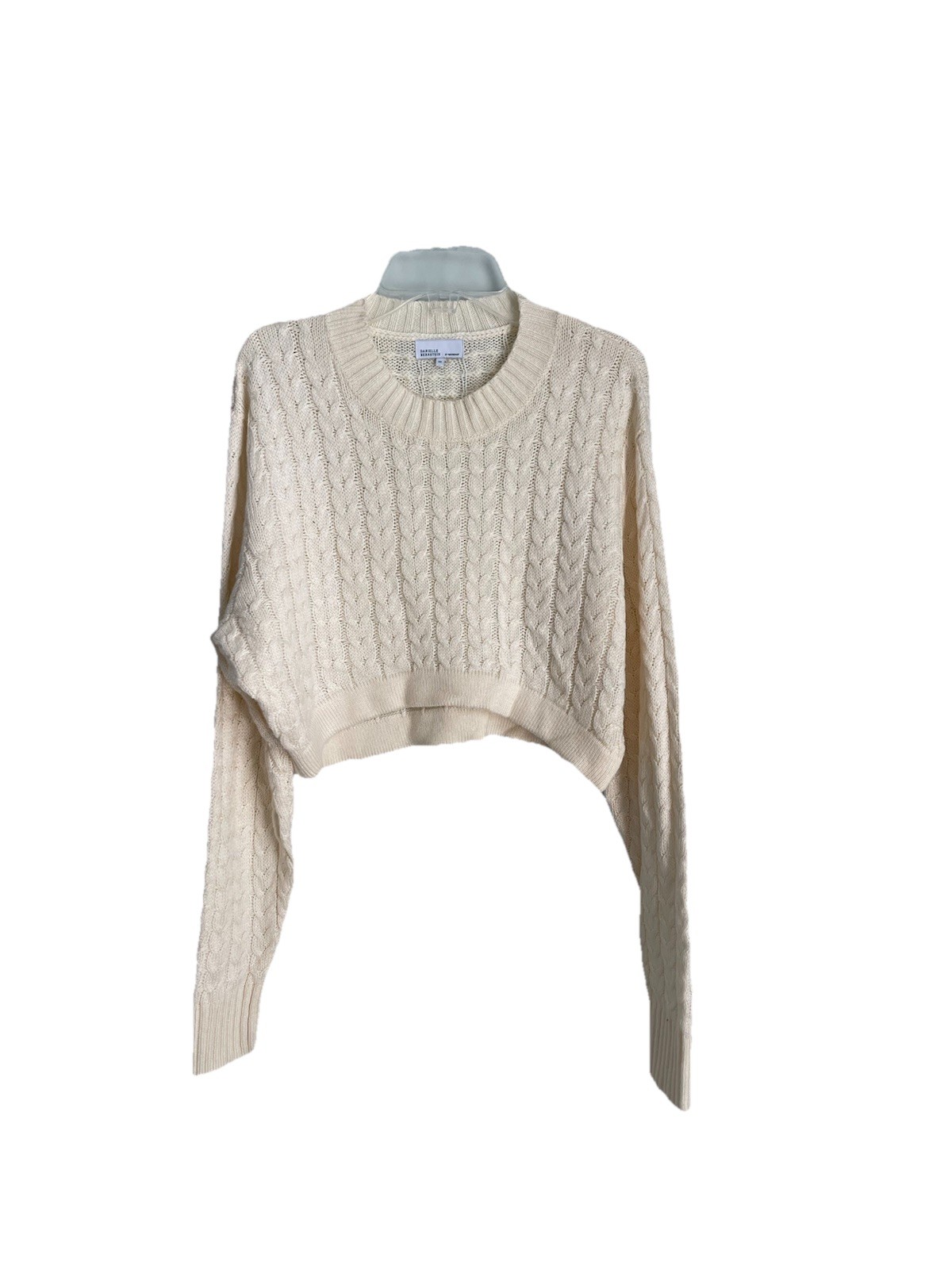 Danielle Bernstein WeWoreWhat Ivory Cable Knit Cr… - image 1