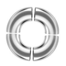 4 PCS OD 2.5 Inch Stainless Steel Mandrel Bend Elbow 90 Degree Exhaust Pipe,