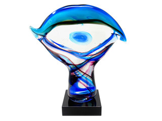 GIANT 7.1kg Murano Art Glass Multi Coloured Abstract Occhio Sculpture