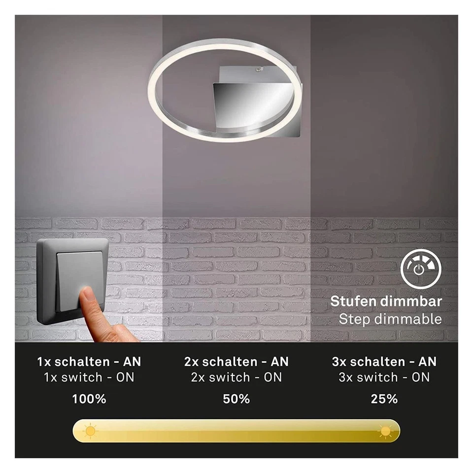 Deckenleuchte Briloner Frame LED Deckenleuchte dimmbar über Lichtschalter - Bild 3 von 4