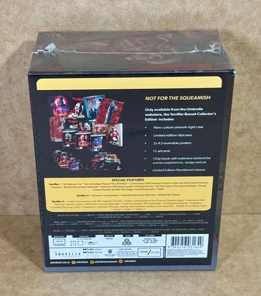 TERRIFIER ART ATTACK COLLECTION - UMBRELLA 4K + BLU RAY BOXSET - NEW (READ) - Image 3 of 4