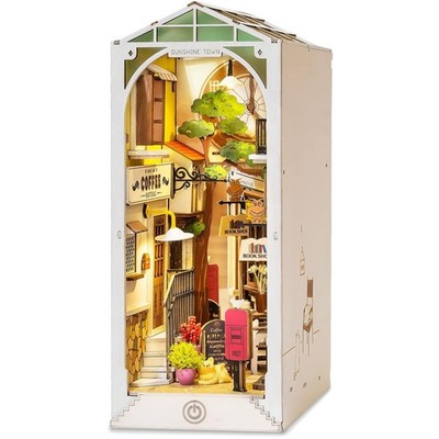 Robotic DIY Buchregal Miniature Haus Puzzle Bausätze mit LED zum Muttertag Neu 