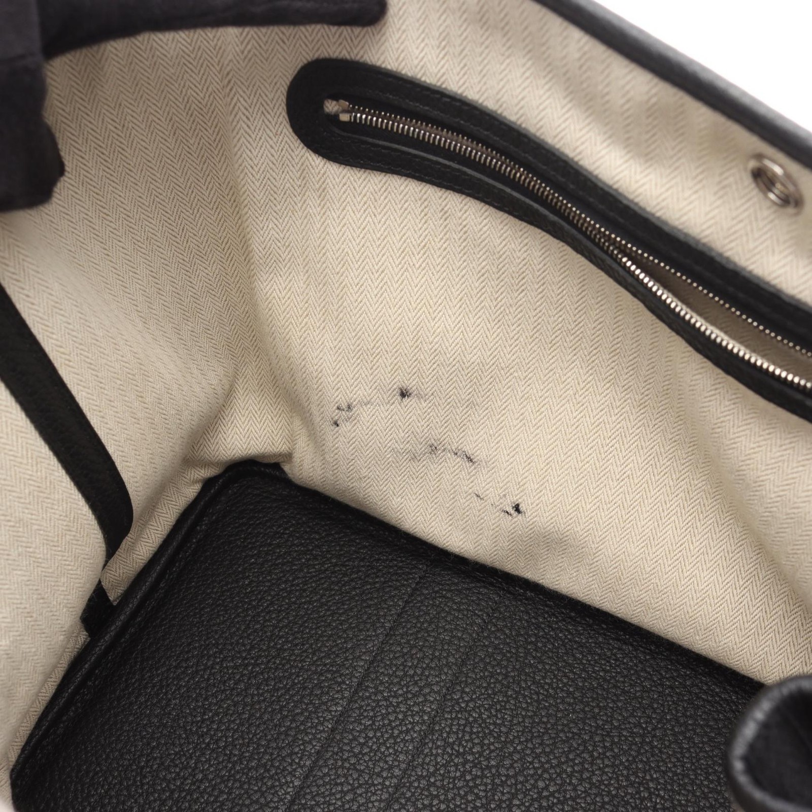 HERMES Garden party PM Tote Bag D Negonda leather Black Used Women SHW thumbnail 7