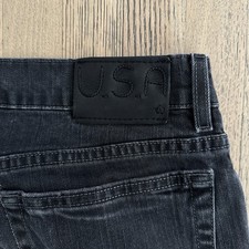 John Varvatos Mens USA Authentic Jeans Black Dark Wash Straight Legs Size 36