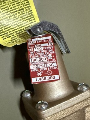 3/4'' 40L-3 T&P Relief Valve w/ Flood Sensor Connectivity (150 psi)