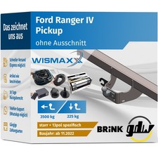 ANHÄNGERKUPPLUNG für Ford Ranger IV ab 22 starr GDW +13pol E-Satz BRINK