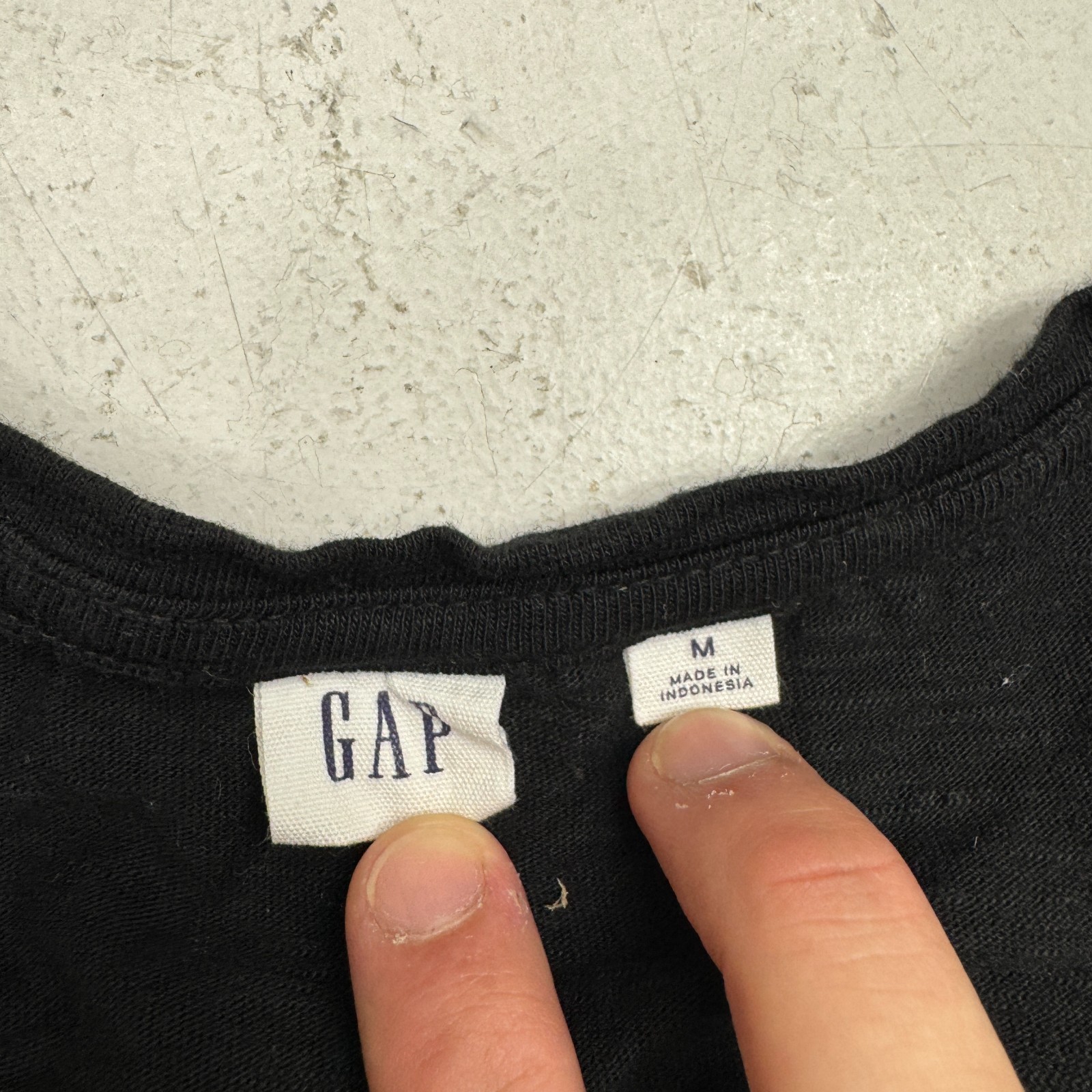 Gap Solid Black Basic Casual Short Sleeve Shirt D… - image 3