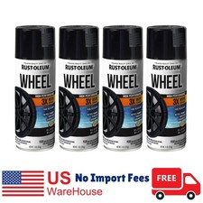 Rust-oleum Black Wheel Spray Paint 3x Gloss Automotive Rim Coating 11oz 4 Pack