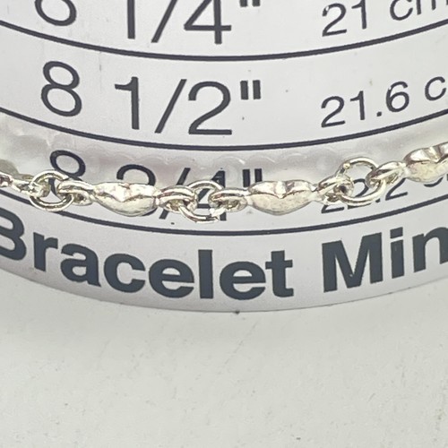 Silver Tone Bracelet Lot of 2 B Initial Crystal and Heart Link Jewelry Gift - Picture 11 of 15