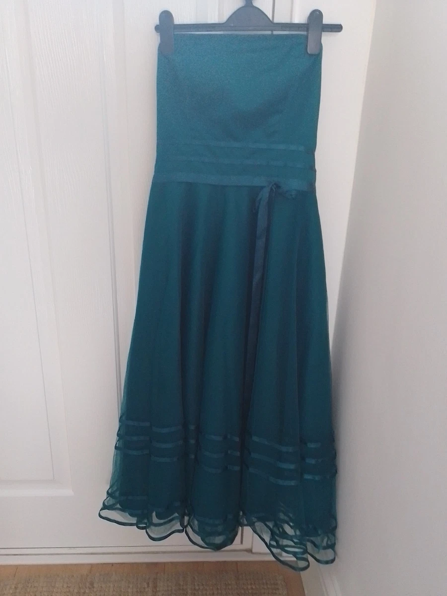 teal bridesmaid dresses ebay Womens Lipsy Teal Blue Bardot 3D Floral Trim Bridesmaid Dress 8