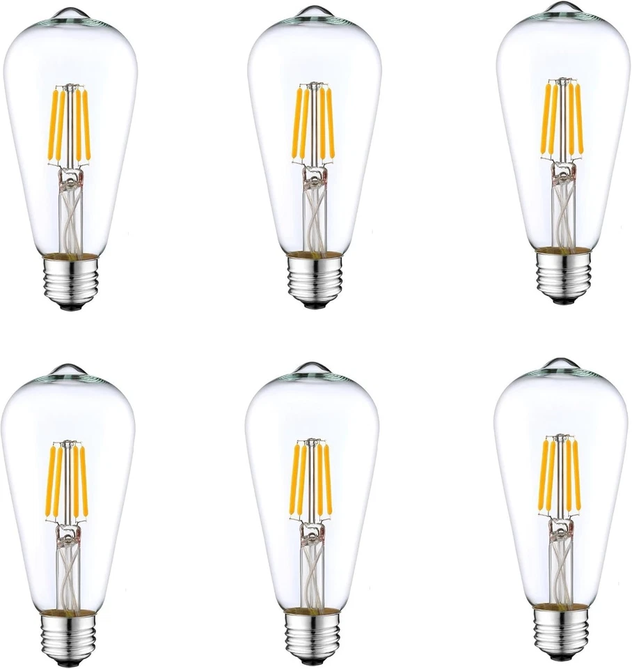 6 Watt Cool White LED Bulb Pack - Vintage Filament Style - Image 3 of 4