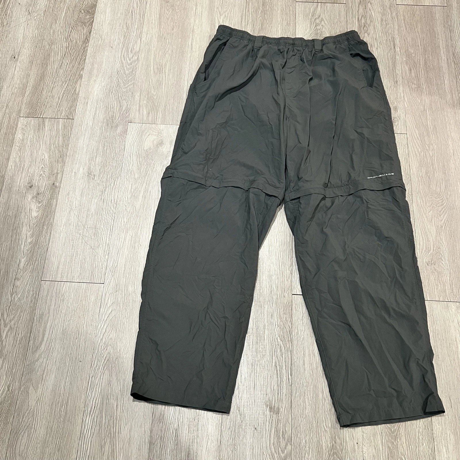 Columbia PFG Pants Men XX Large Gray Omni Shade Convertible Zip Off XXL/30L