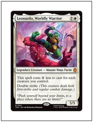 1x Leonardo, Worldly Warrior, TMNT Commander, Magic MTG NM