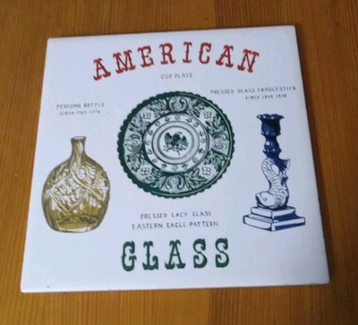 6'' American Glass Ceramic Tile Trivet Cup Plate, Perfume Bottle, Candlestick