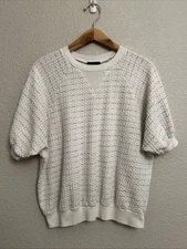 Vintage 80s Style Plus Top Boxy Retro Cottage Pullover Banded Waist Textured 20W