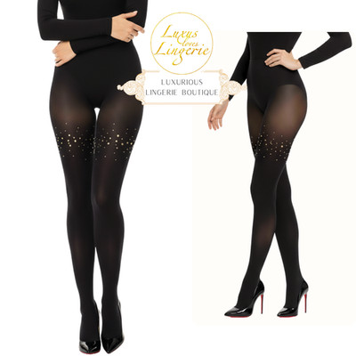 GINGER TIGHTS by Wolford X Agent Provocateur XS gold black mit Glitzer Steinchen