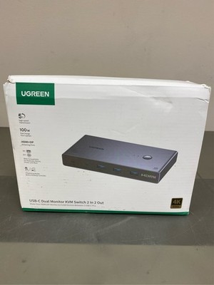 UGREEN USB-C KVM Switch 2 Monitors 2 Laptops with 4 USB 3.0 Ports 4K@60Hz for 2
